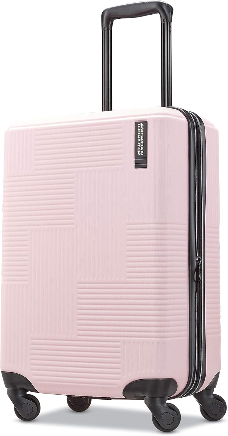 American Tourister Stratum XLT Expandable Hardside Luggage with Spinner Wheels, Pink Blush, Carry-On 21-Inch
