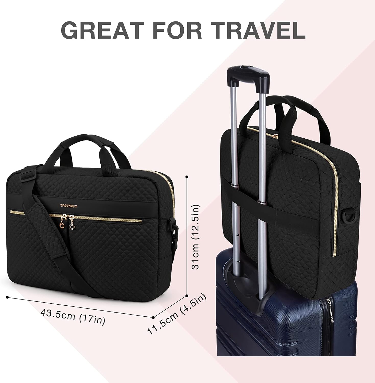 BAGSMART 15.6\/17.3 Inch Laptop Bag, Briefcase for Women Large Laptop Case Computer Bag Office Business Travel - Image 5