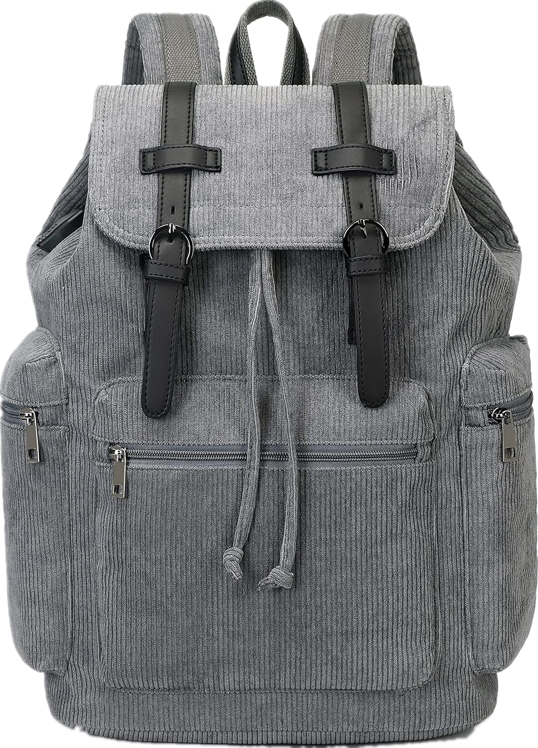 Bluboon Vintage Backpack Leather Trim Casual Bookbag Men Women Laptop Travel Rucksack - Image 12