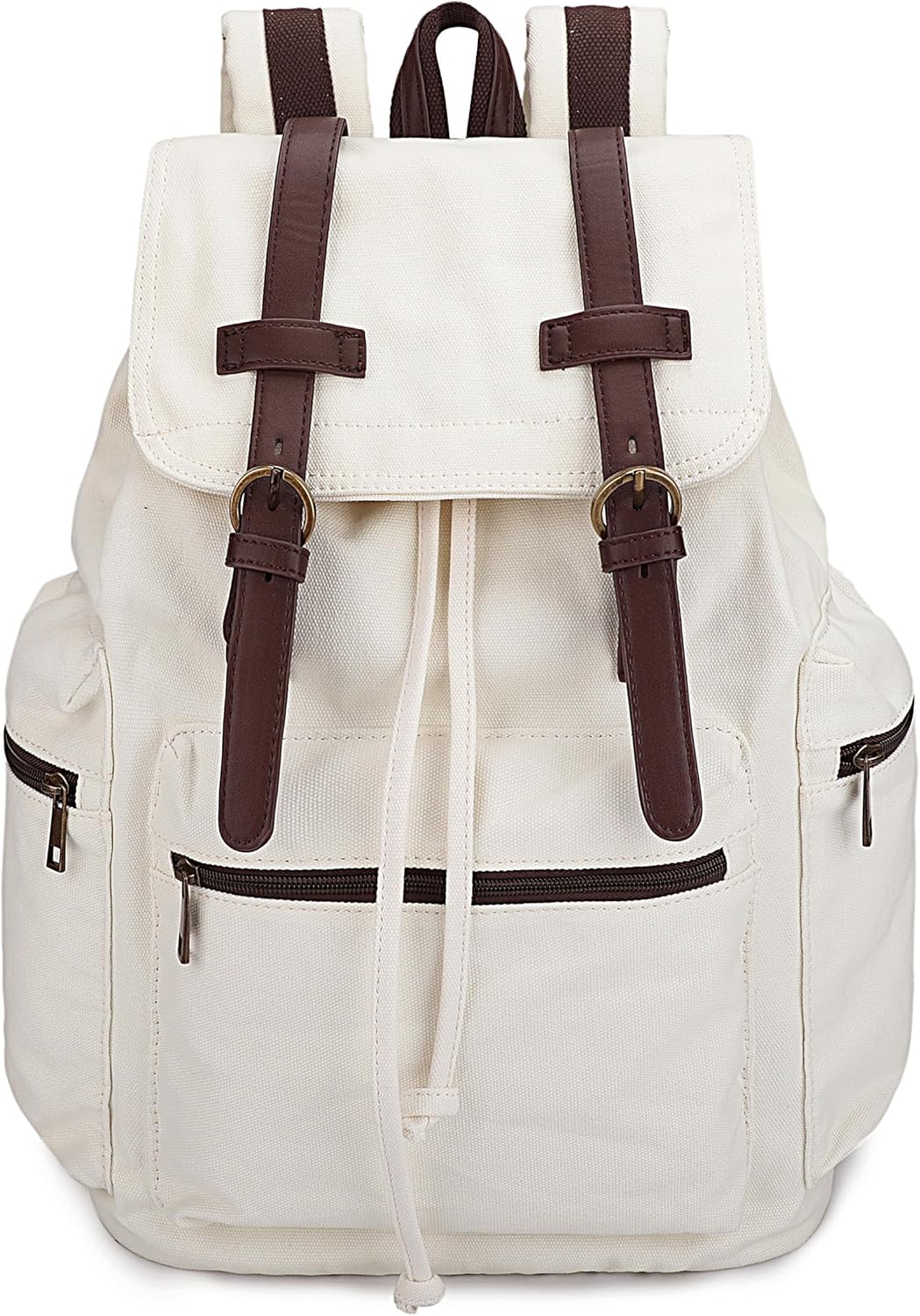 Bluboon Vintage Backpack Leather Trim Casual Bookbag Men Women Laptop Travel Rucksack - Image 10
