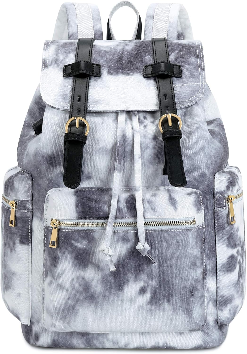 Bluboon Vintage Backpack Leather Trim Casual Bookbag Men Women Laptop Travel Rucksack - Image 9