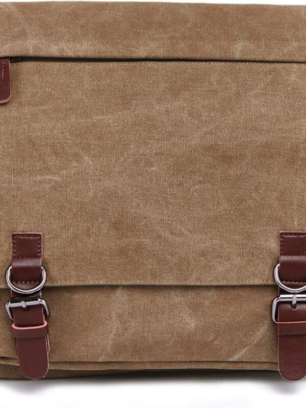 Canvas Messenger Bag for Men Women,Travel Satchel Shoulder bag 15.6 Inch Laptop Bag briefcase Business