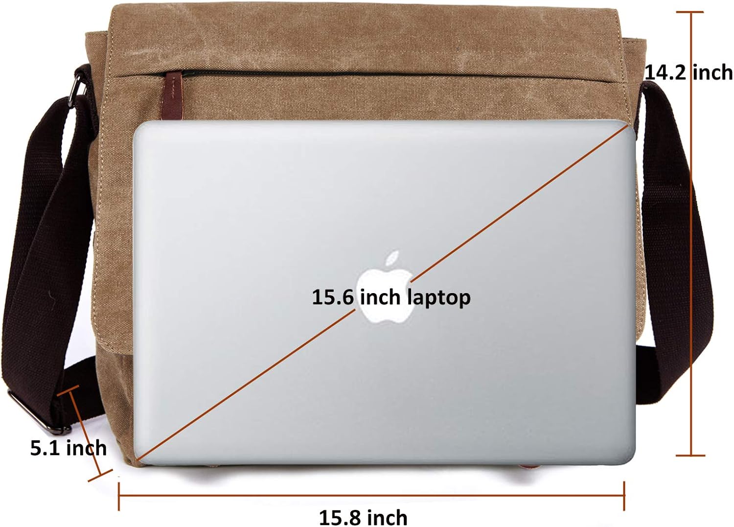 Canvas Messenger Bag for Men Women,Travel Satchel Shoulder bag 15.6 Inch Laptop Bag briefcase Business - Image 3