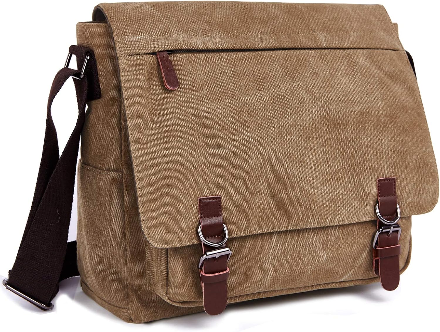 Canvas Messenger Bag for Men Women,Travel Satchel Shoulder bag 15.6 Inch Laptop Bag briefcase Business - Image 2