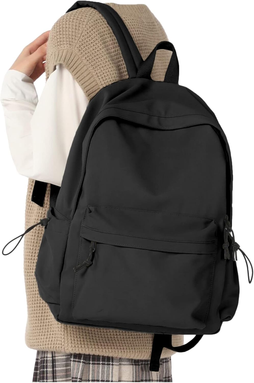 coofay Black Carry on Backpack For Women Men Waterproof College Gym Backpack Lightweight Small Travel Backpack Rucksack Casual Daypack Laptop Backpacks Hiking Backpack - Image 8