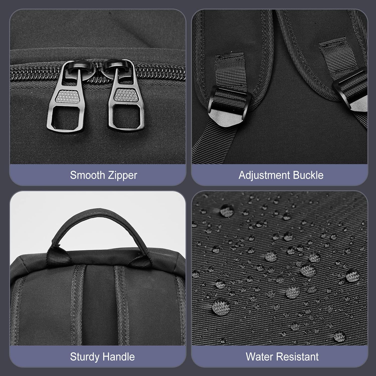 coofay Black Carry on Backpack For Women Men Waterproof College Gym Backpack Lightweight Small Travel Backpack Rucksack Casual Daypack Laptop Backpacks Hiking Backpack - Image 6