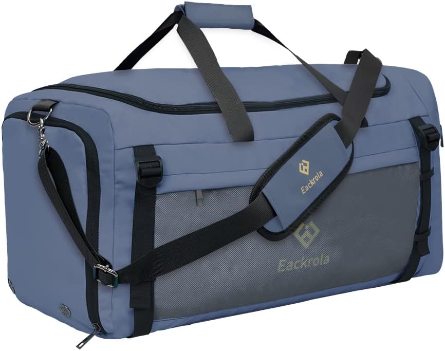 Eackrola Large Sports Gym Bag, Travel Duffel bag with Wet Pocket & Shoes Compartment for men women, 65L, Lightweight - Image 11