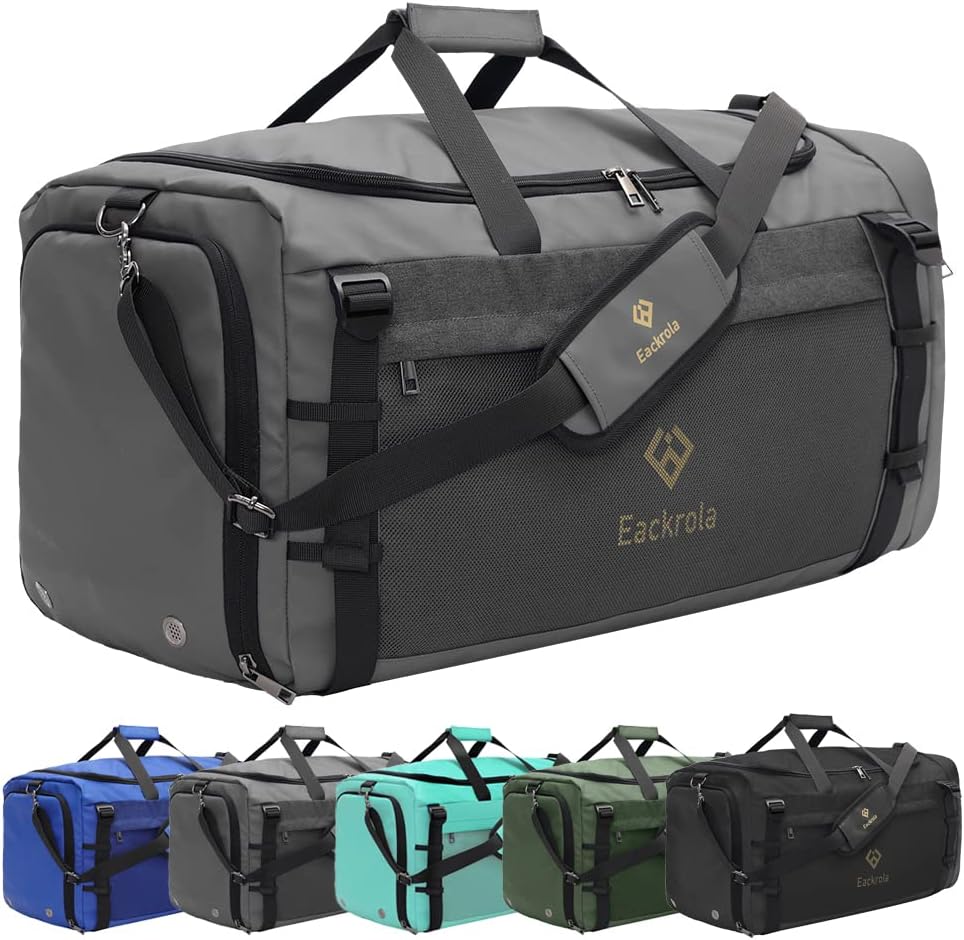 Eackrola Large Sports Gym Bag, Travel Duffel bag with Wet Pocket & Shoes Compartment for men women, 65L, Lightweight - Image 13