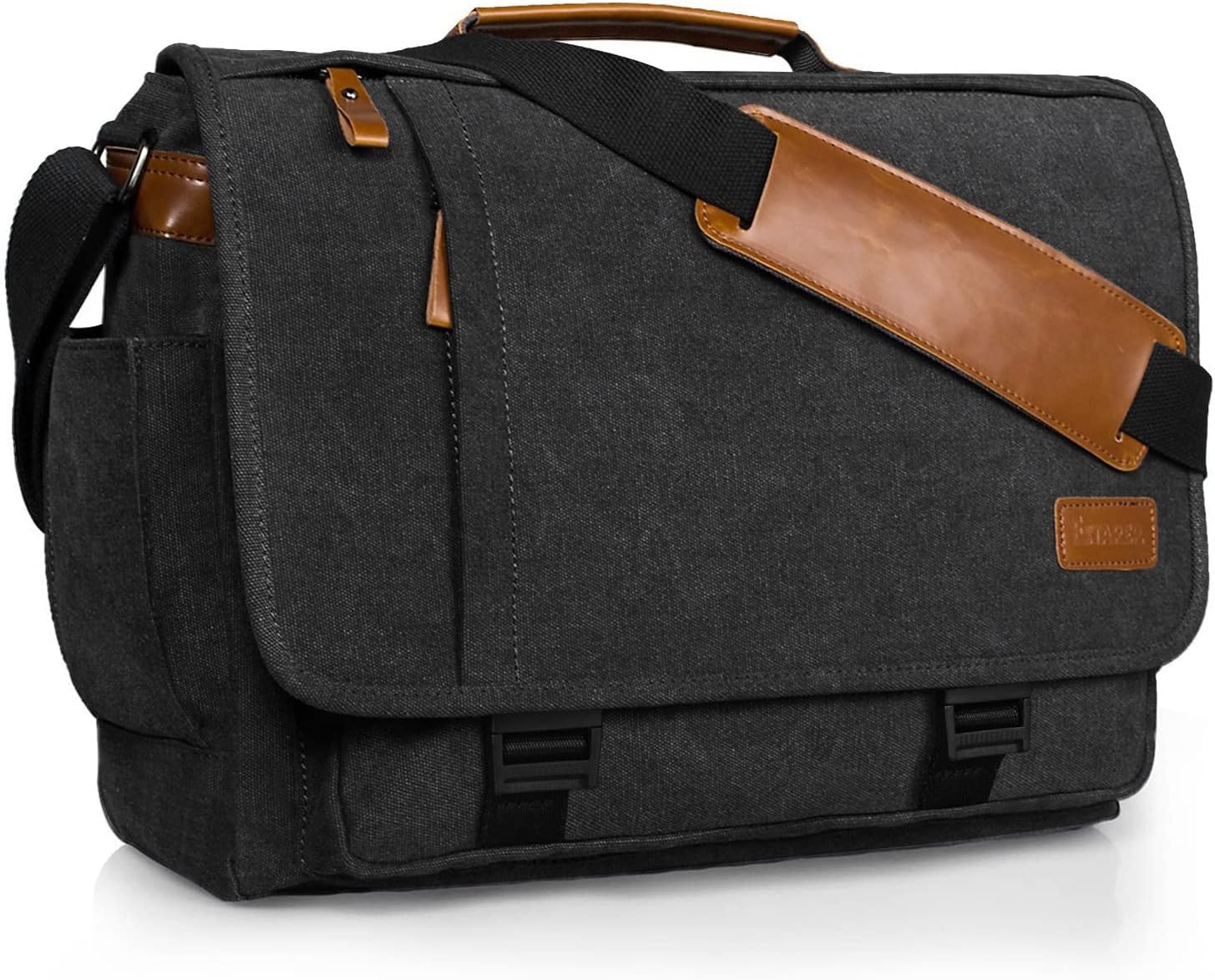 ESTARER Computer Messenger Bag 17-17.3 Inch Water-resistant Canvas Laptop Shoulder Bag for Travel Work College New Version, Grey - Image 7