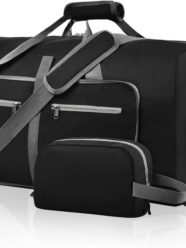 Felipe Varela 65L Duffle Bag with Shoes Compartment and Adjustable Strap,Foldable Travel Duffel Bags for Men Women,Waterproof Duffel Bags