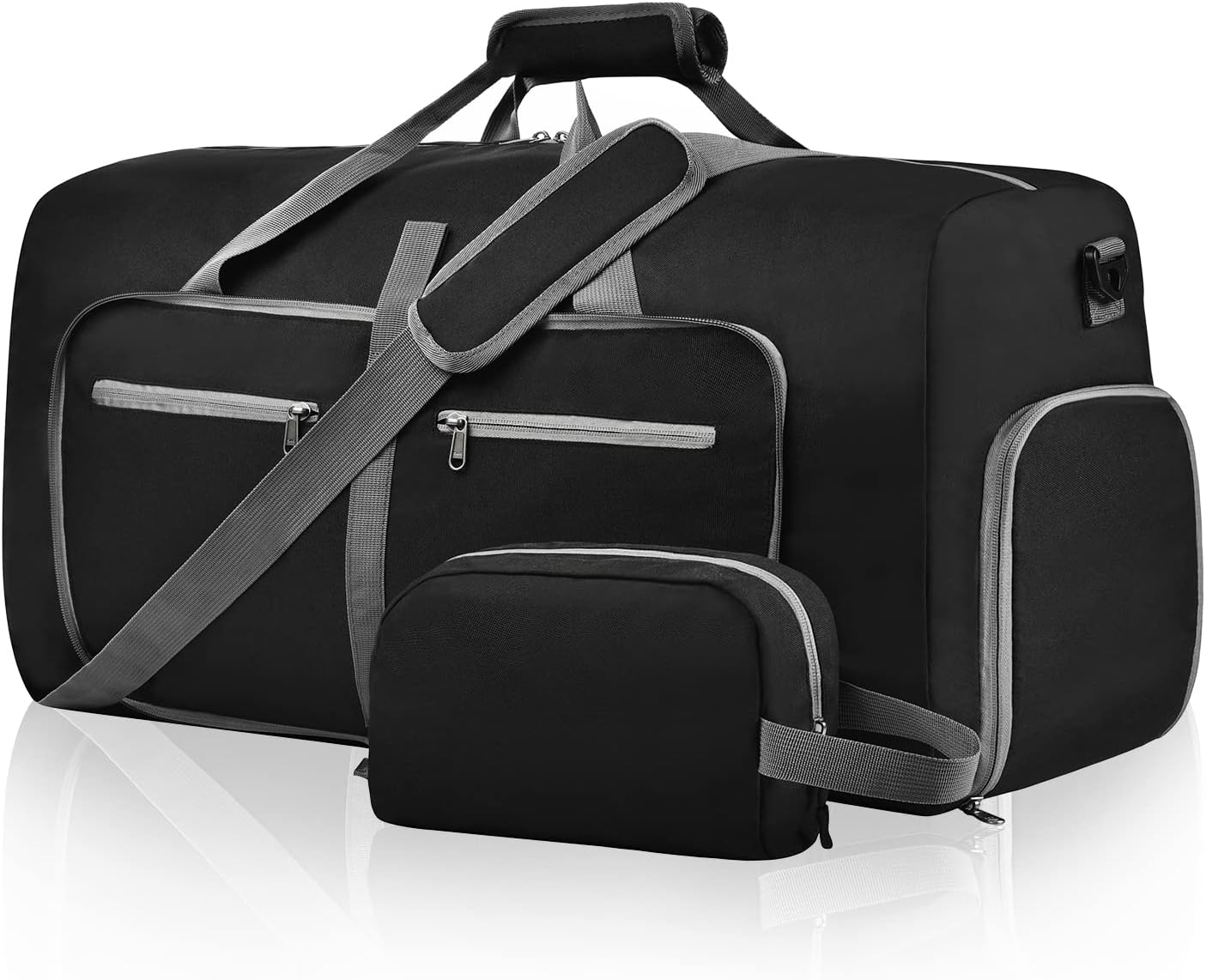 Felipe Varela 65L Duffle Bag with Shoes Compartment and Adjustable Strap,Foldable Travel Duffel Bags for Men Women,Waterproof Duffel Bags