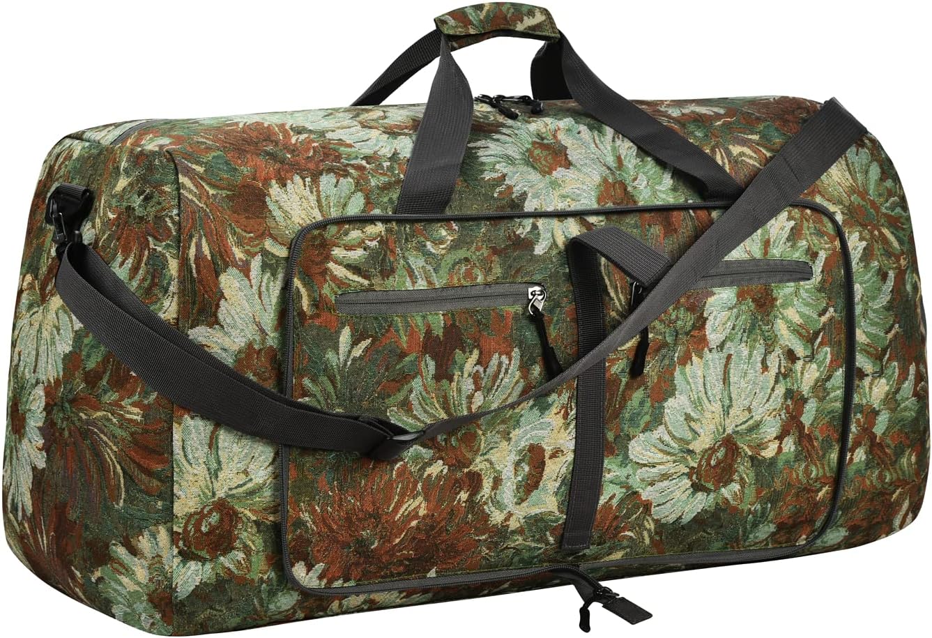 Felipe Varela 65L Duffle Bag with Shoes Compartment and Adjustable Strap,Foldable Travel Duffel Bags for Men Women,Waterproof Duffel Bags - Image 25