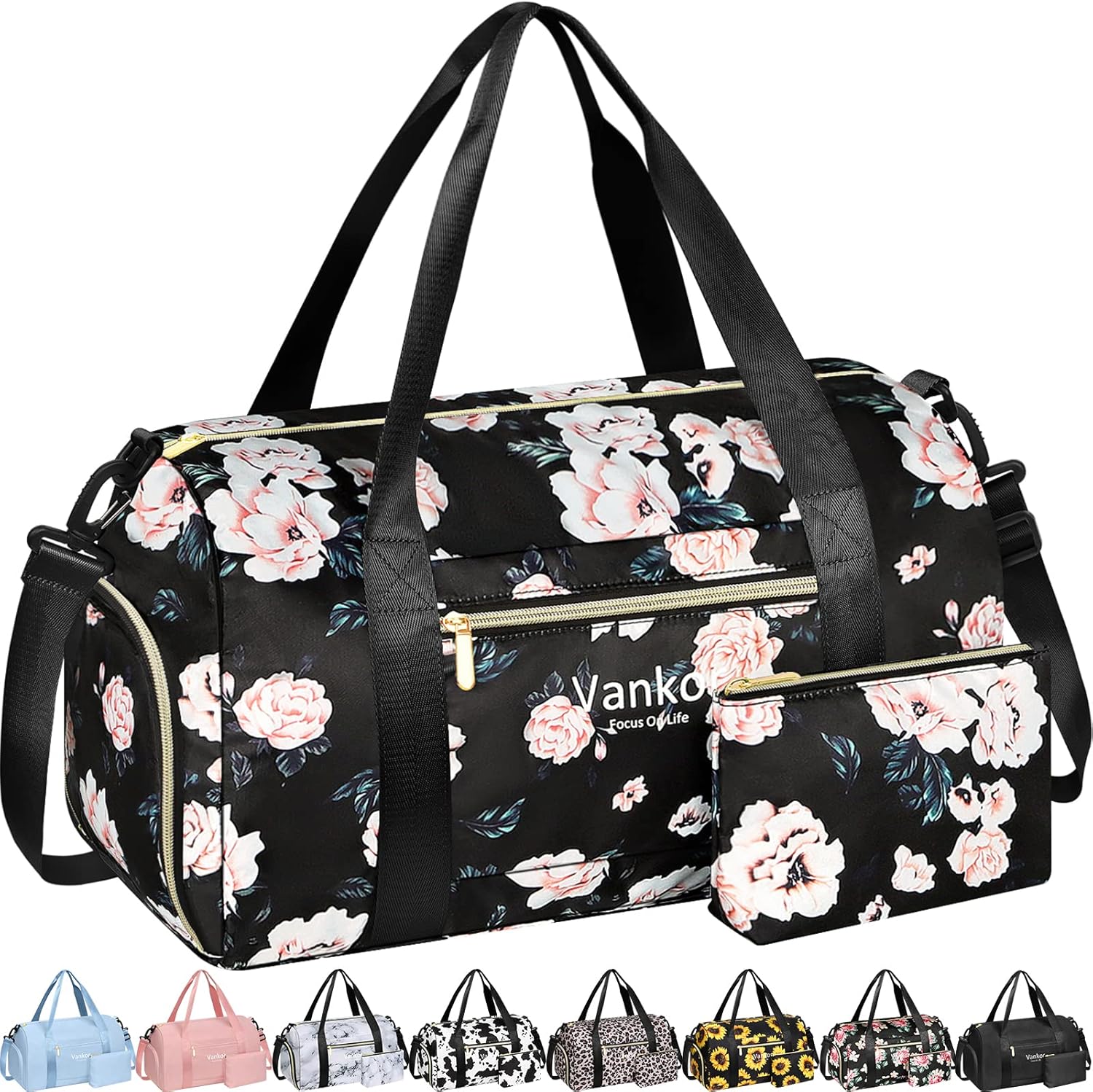 Gym Bag for Women with Shoe Compartment Waterproof, Sports Duffle Bag for Travel Duffel Weekender Carry on Beach Yoga Overnight Luggage Mommy Maternity Hospital Bag Blue 17.50 Inch - Image 10