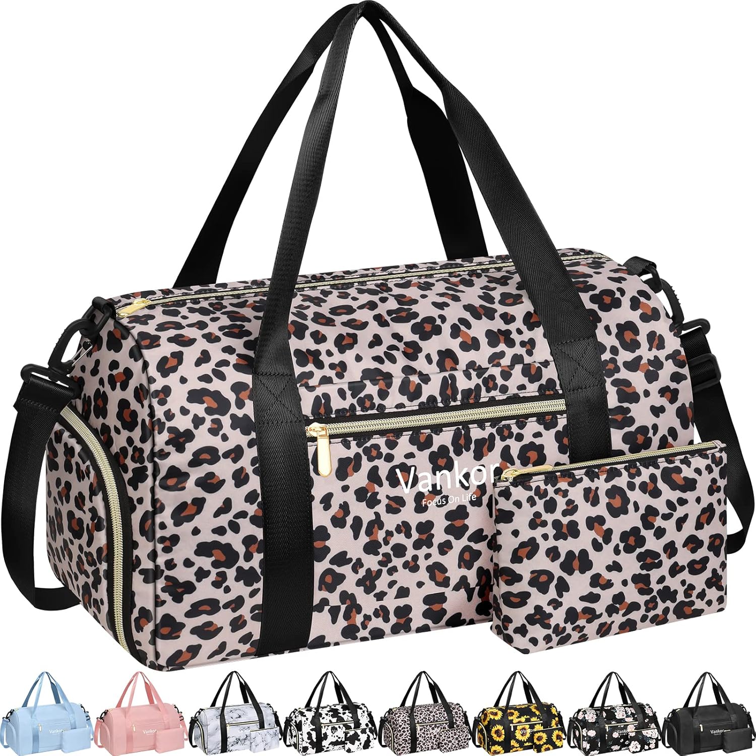 Gym Bag for Women with Shoe Compartment Waterproof, Sports Duffle Bag for Travel Duffel Weekender Carry on Beach Yoga Overnight Luggage Mommy Maternity Hospital Bag Blue 17.50 Inch - Image 8