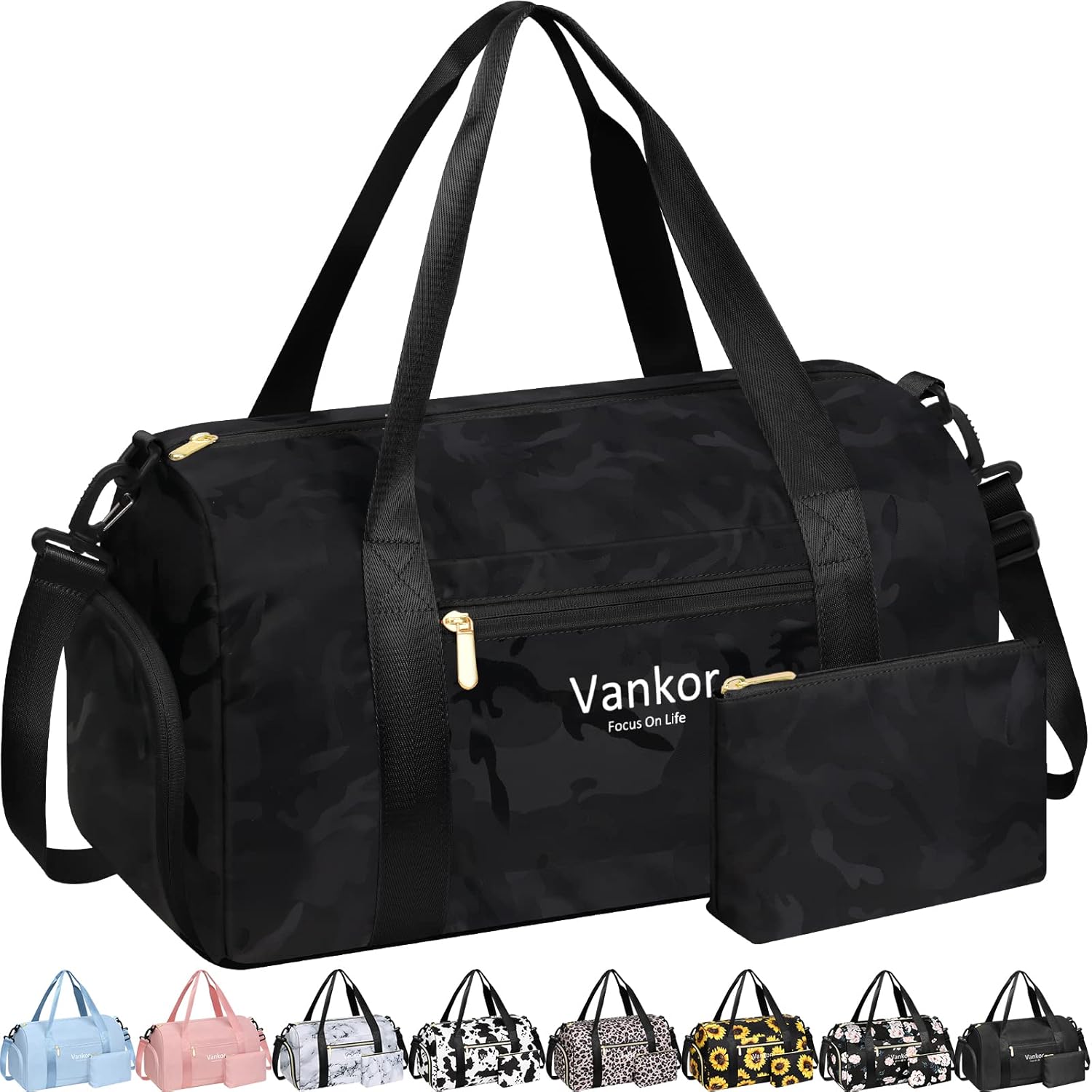 Gym Bag for Women with Shoe Compartment Waterproof, Sports Duffle Bag for Travel Duffel Weekender Carry on Beach Yoga Overnight Luggage Mommy Maternity Hospital Bag Blue 17.50 Inch - Image 15