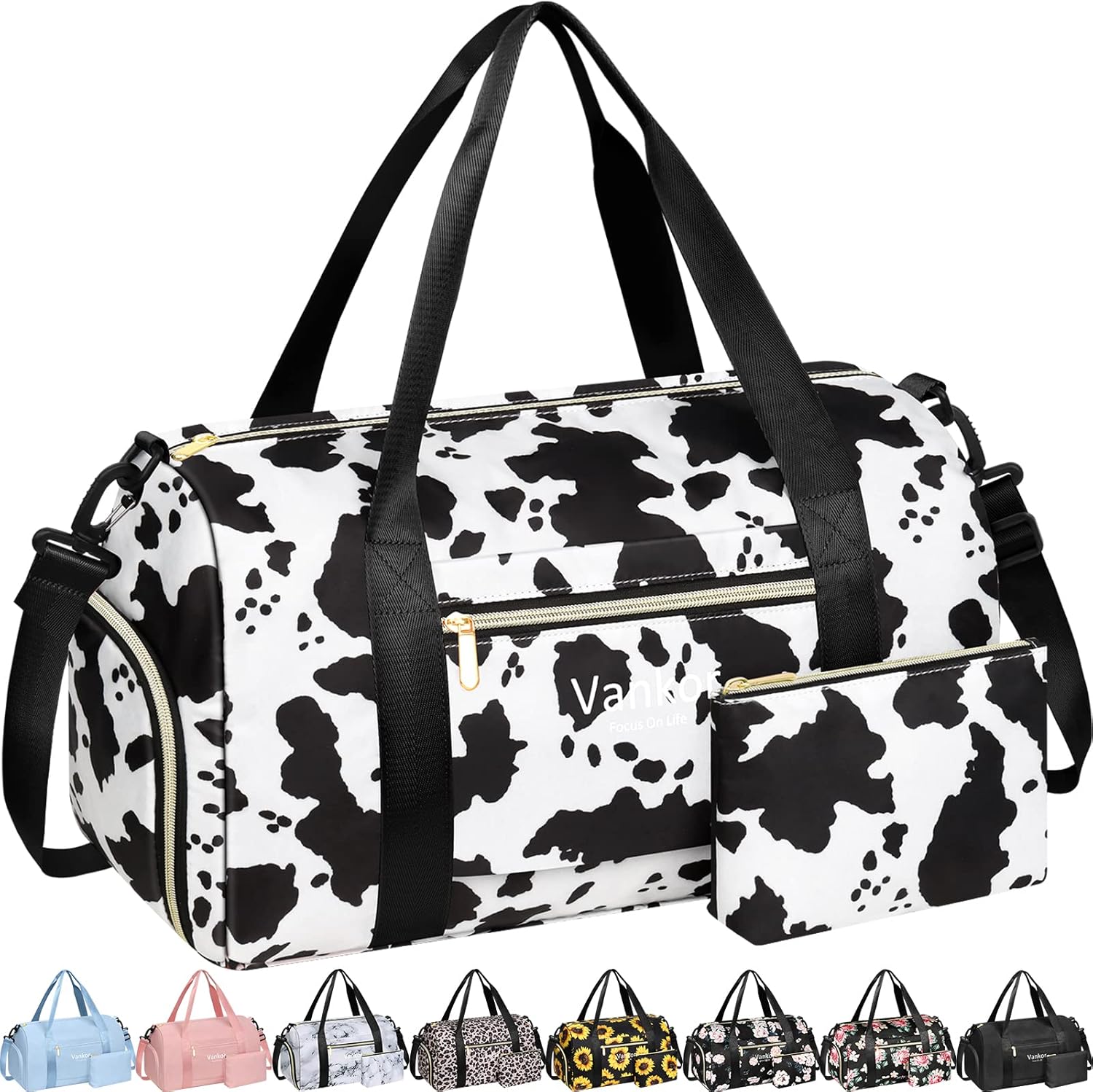 Gym Bag for Women with Shoe Compartment Waterproof, Sports Duffle Bag for Travel Duffel Weekender Carry on Beach Yoga Overnight Luggage Mommy Maternity Hospital Bag Blue 17.50 Inch - Image 13