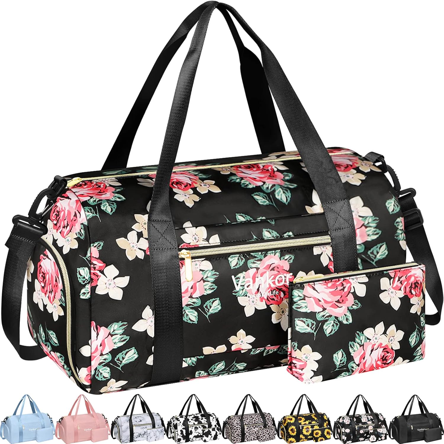 Gym Bag for Women with Shoe Compartment Waterproof, Sports Duffle Bag for Travel Duffel Weekender Carry on Beach Yoga Overnight Luggage Mommy Maternity Hospital Bag Blue 17.50 Inch - Image 11