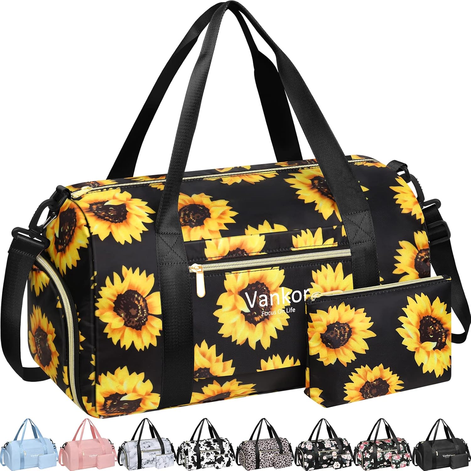 Gym Bag for Women with Shoe Compartment Waterproof, Sports Duffle Bag for Travel Duffel Weekender Carry on Beach Yoga Overnight Luggage Mommy Maternity Hospital Bag Blue 17.50 Inch - Image 14