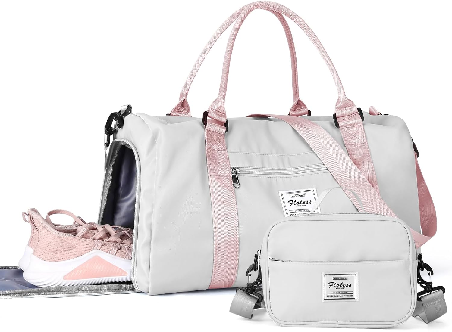 Gym Bag Womens Mens with Shoes Compartment and Wet Pocket,Travel Duffel Bag for Women for Plane,Sport Gym Tote Bags Swimming Yoga,Waterproof Weekend Overnight Bag Carry on Bag Hospital Holdalls - Image 8