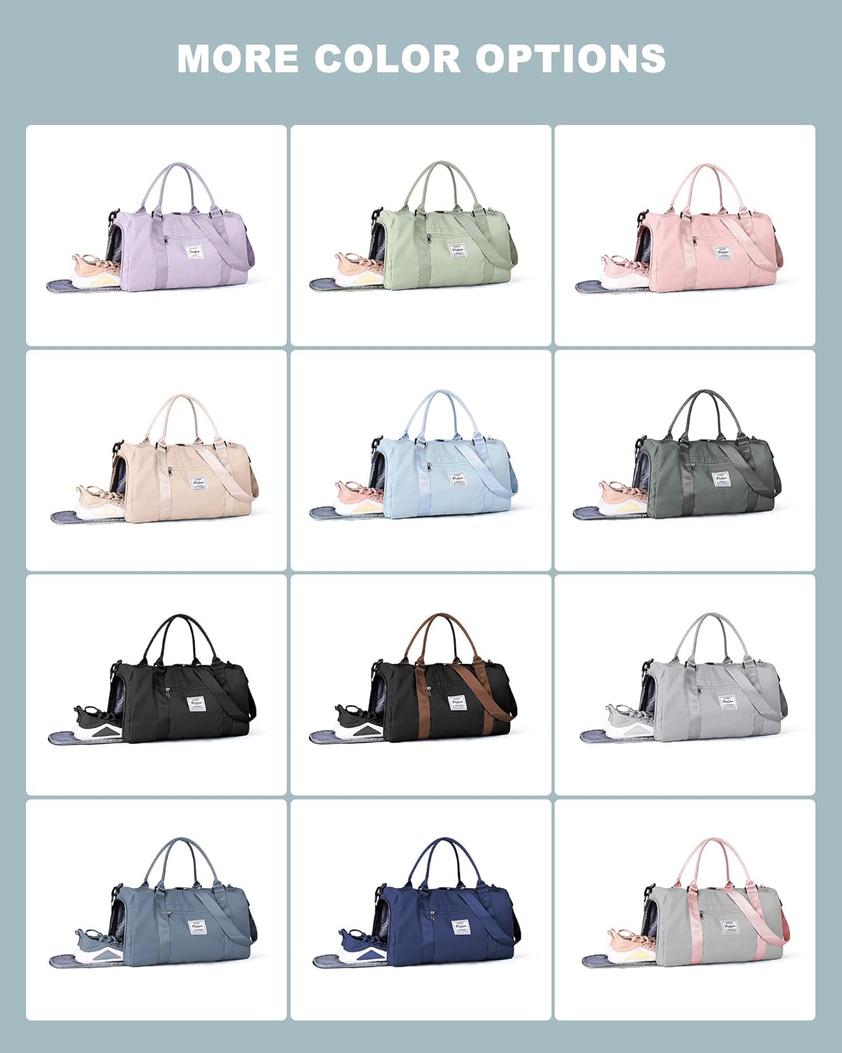 Gym Bag Womens Mens with Shoes Compartment and Wet Pocket,Travel Duffel Bag for Women for Plane,Sport Gym Tote Bags Swimming Yoga,Waterproof Weekend Overnight Bag Carry on Bag Hospital Holdalls - Image 7