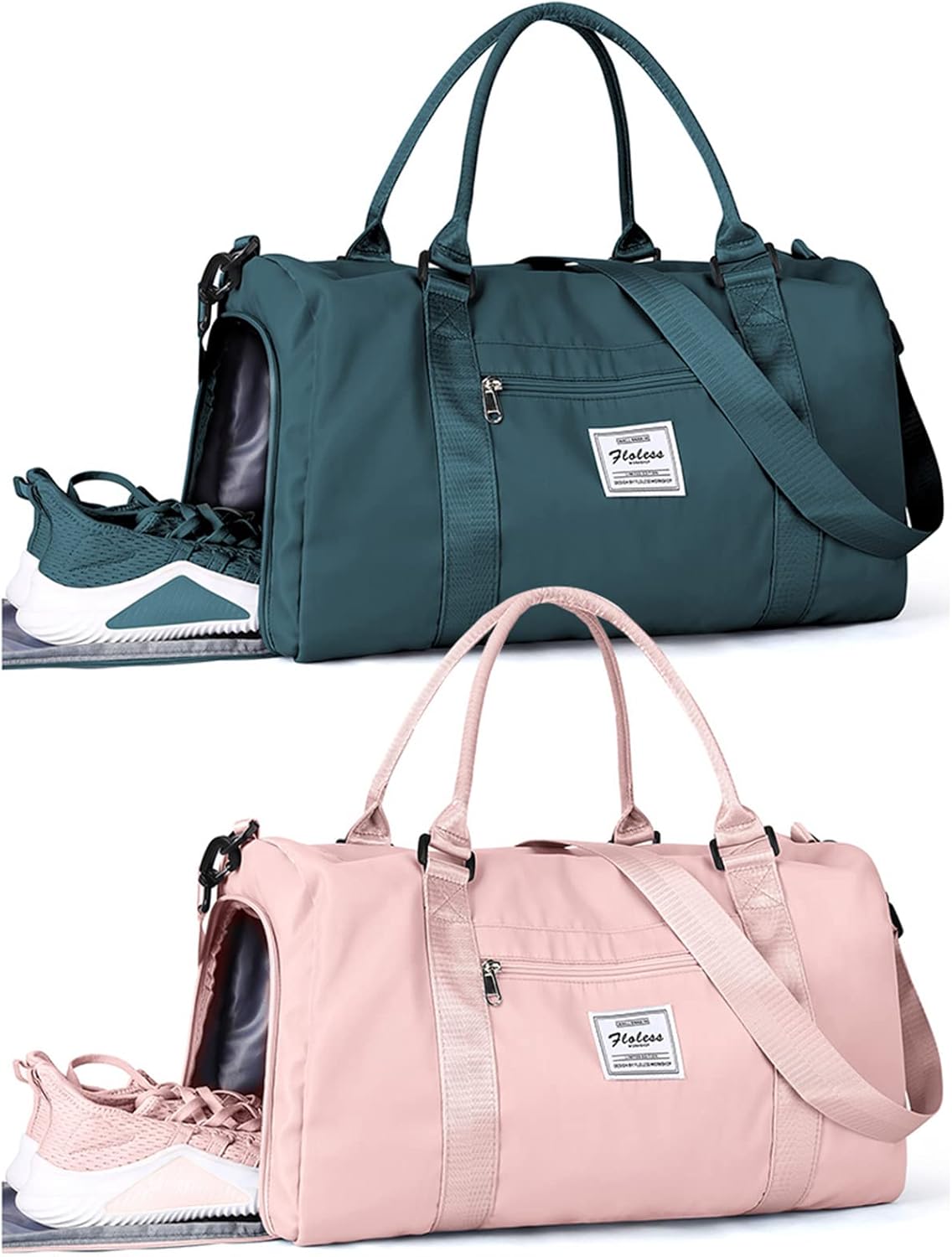Gym Bag Womens Mens with Shoes Compartment and Wet Pocket,Travel Duffel Bag for Women for Plane,Sport Gym Tote Bags Swimming Yoga,Waterproof Weekend Overnight Bag Carry on Bag Hospital Holdalls