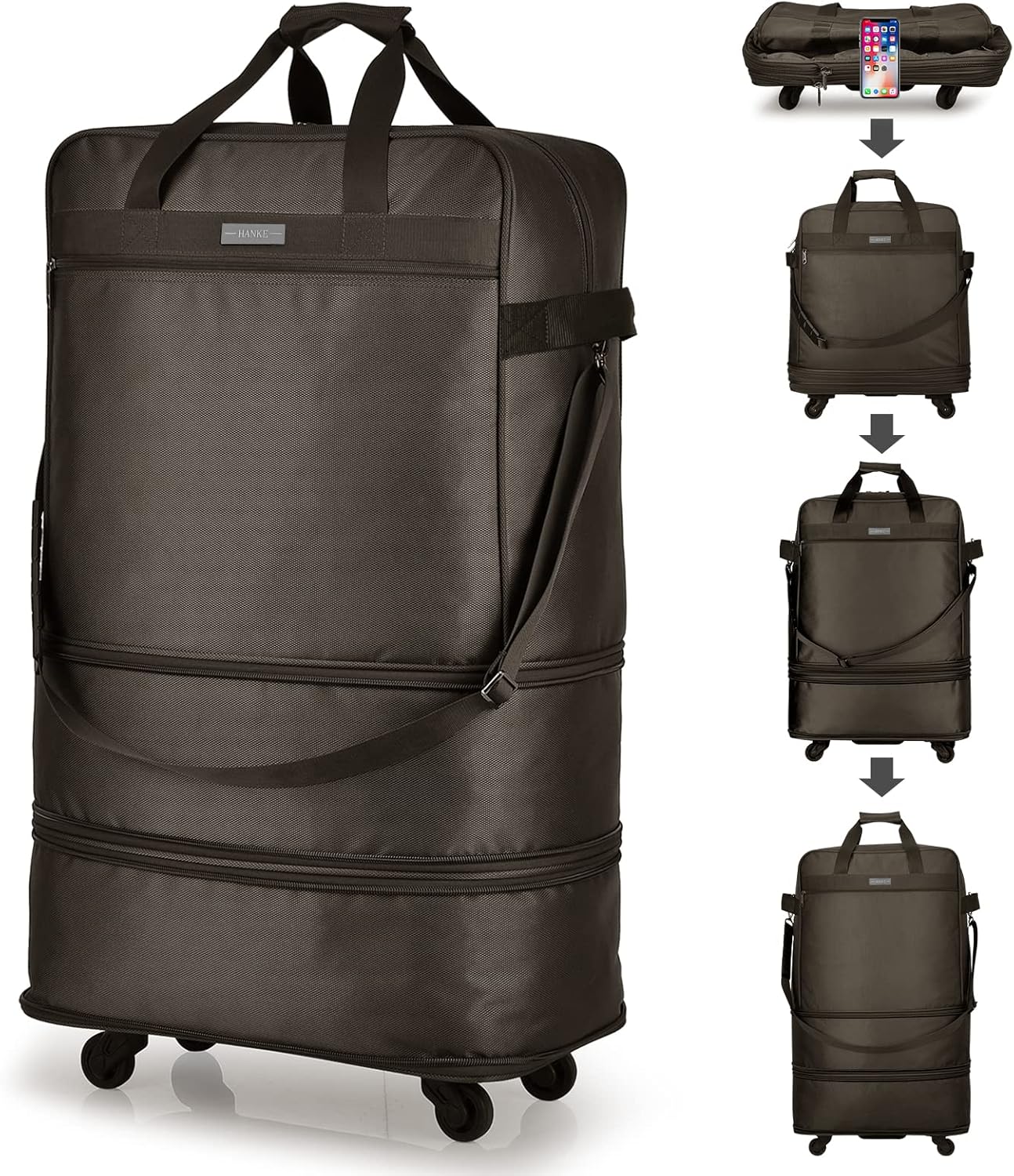 Hanke Expandable Foldable Luggage Bag Suitcase Collapsible Rolling Travel Luggage Bag Duffel Bag for Men Women Lightweight Suitcases - Image 7