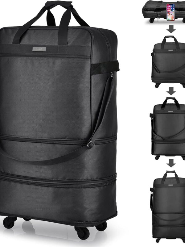 Hanke Expandable Foldable Luggage Bag Suitcase Collapsible Rolling Travel Luggage Bag Duffel Bag for Men Women Lightweight Suitcases