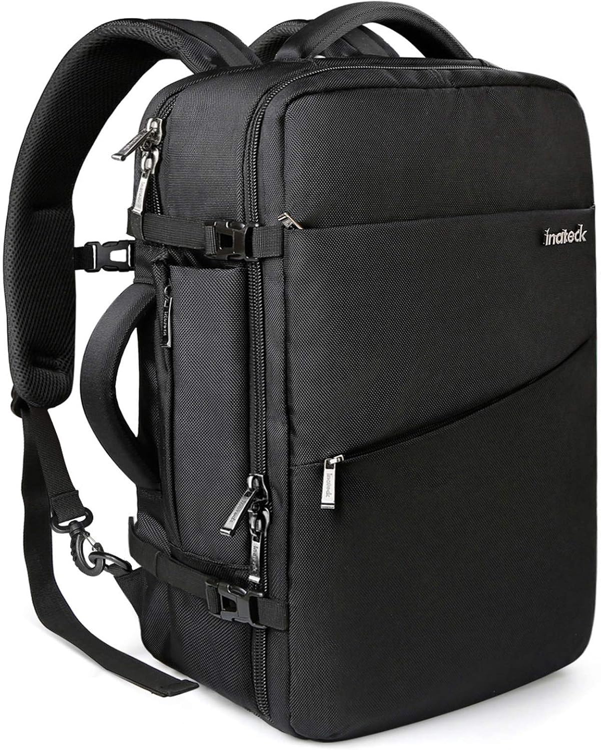 Inateck Cabin Luggage Carry On Backpack for Travel, Flight Approved 40 Litre Business Travel Rucksack Hand Luggage Fit 17 Inch Laptop, with Rain Cover for Men Women - Black