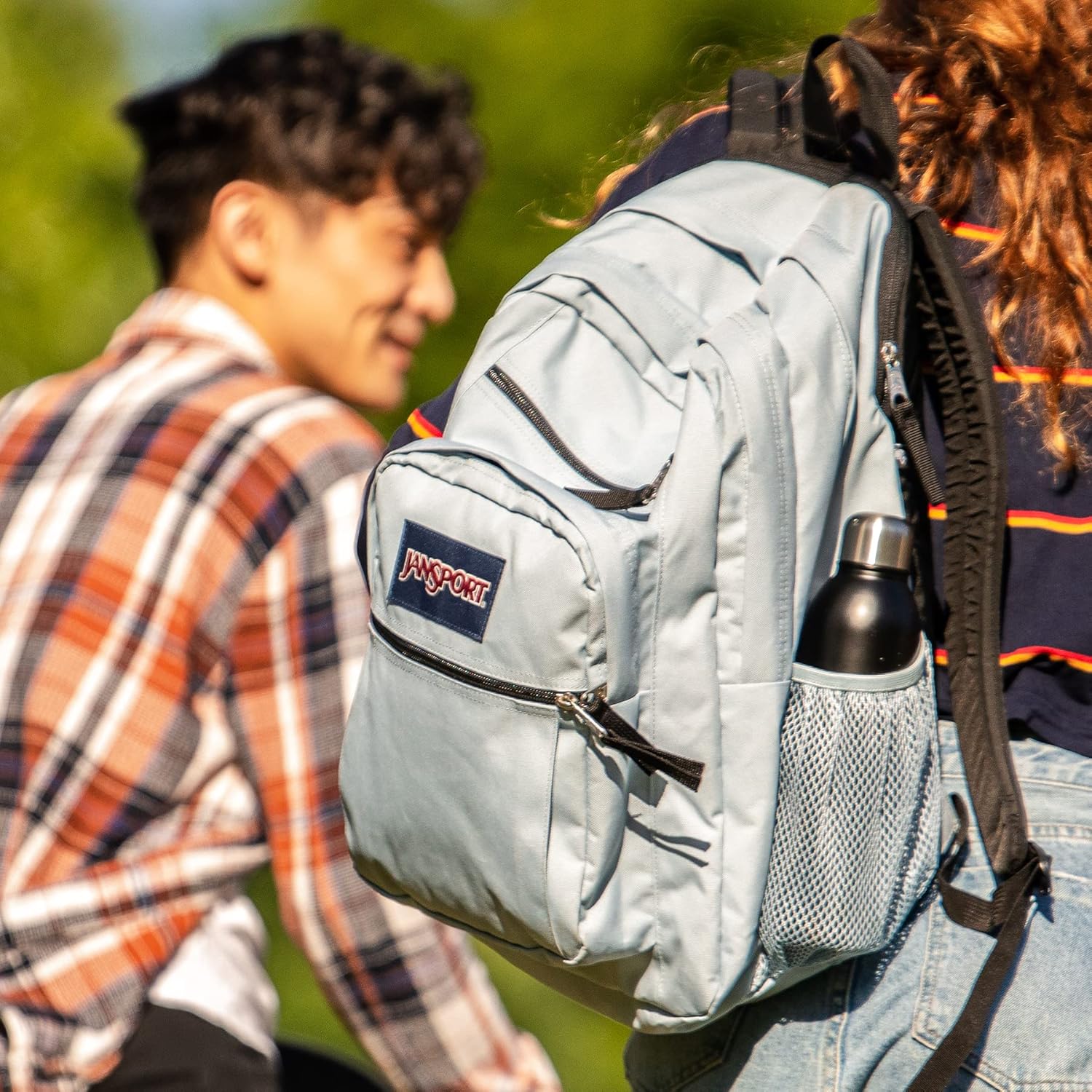 JanSport Big Laptop Backpack for College - Computer Bag with 2 Compartments, Ergonomic Shoulder Straps, 15\u201D Laptop Sleeve, Haul Handle - Book Rucksack, Red Tape - Image 4