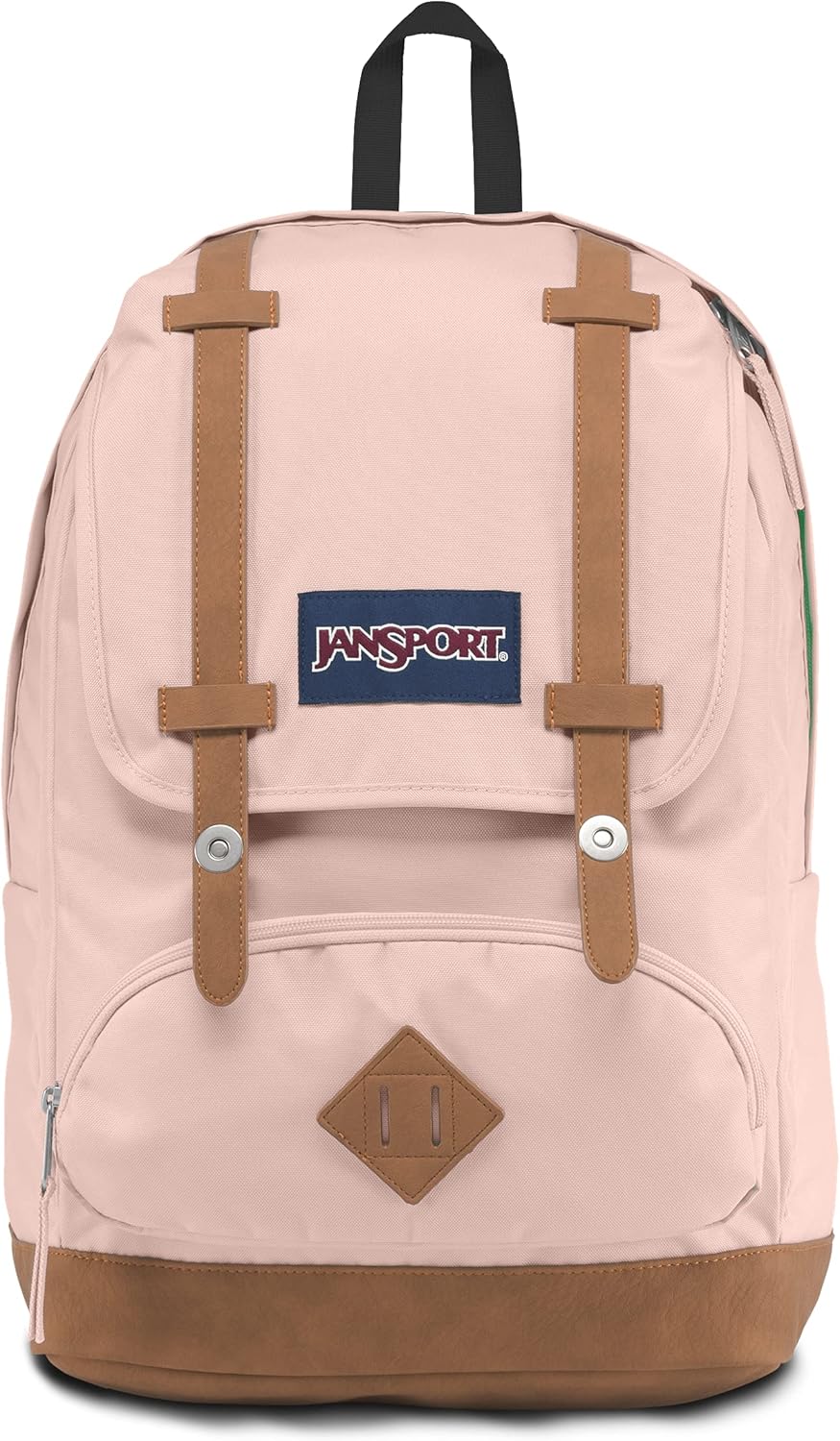 JanSport Cortlandt Laptop Backpack, Misty Rose, 15\u201D Laptop Sleeve-Synthetic Leather Shoulder Computer Bag with Large Compartment, Padded Straps-Book Rucksack for Men, Women