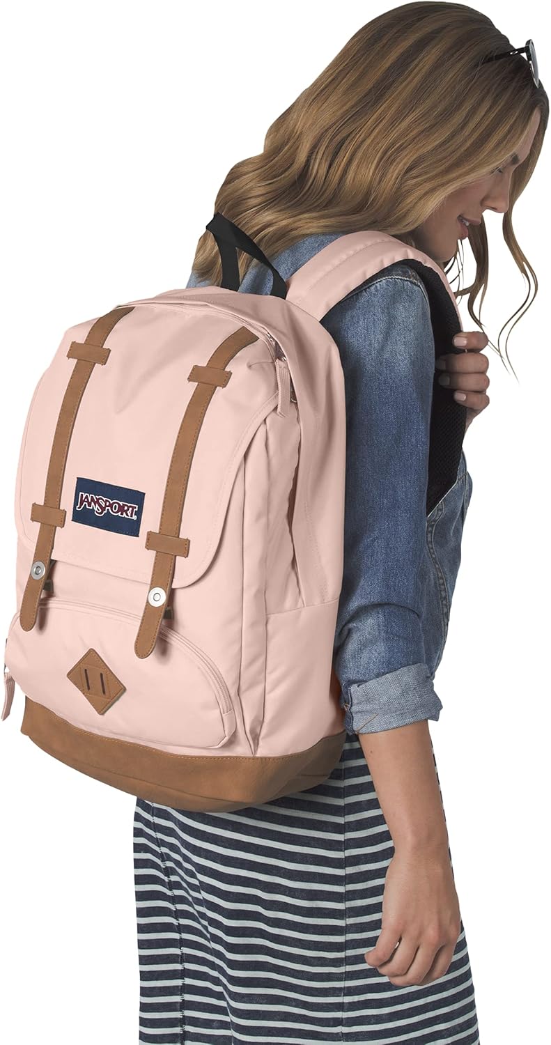 JanSport Cortlandt Laptop Backpack, Misty Rose, 15\u201D Laptop Sleeve-Synthetic Leather Shoulder Computer Bag with Large Compartment, Padded Straps-Book Rucksack for Men, Women - Image 4