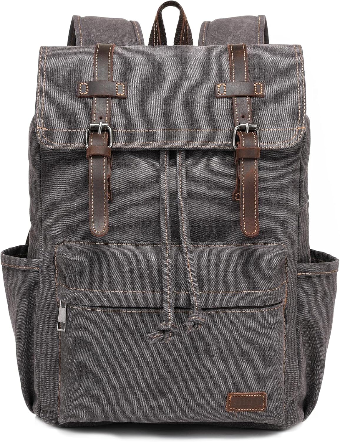 JIELV Canvas Vintage Backpack,Mens Travel Rucksack,Casual Daypack Bookbag for Laptop Work Travel Hiking(Army Green) - Image 12