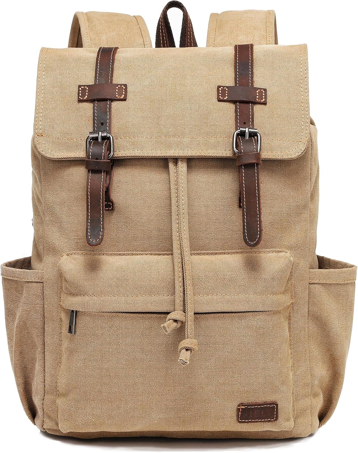 JIELV Canvas Vintage Backpack,Mens Travel Rucksack,Casual Daypack Bookbag for Laptop Work Travel Hiking(Army Green) - Image 9