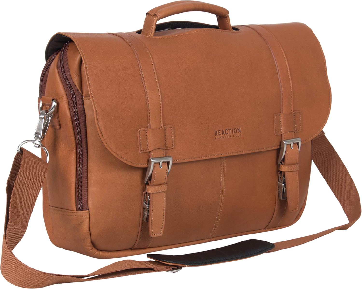 KENNETH COLE REACTION Show Business Messenger Briefcase Colombian Leather 16\u201D Laptop Computer Portfolio Satchel Work Bag, Includes Card Holders, Dark Brown, One Size - Image 12