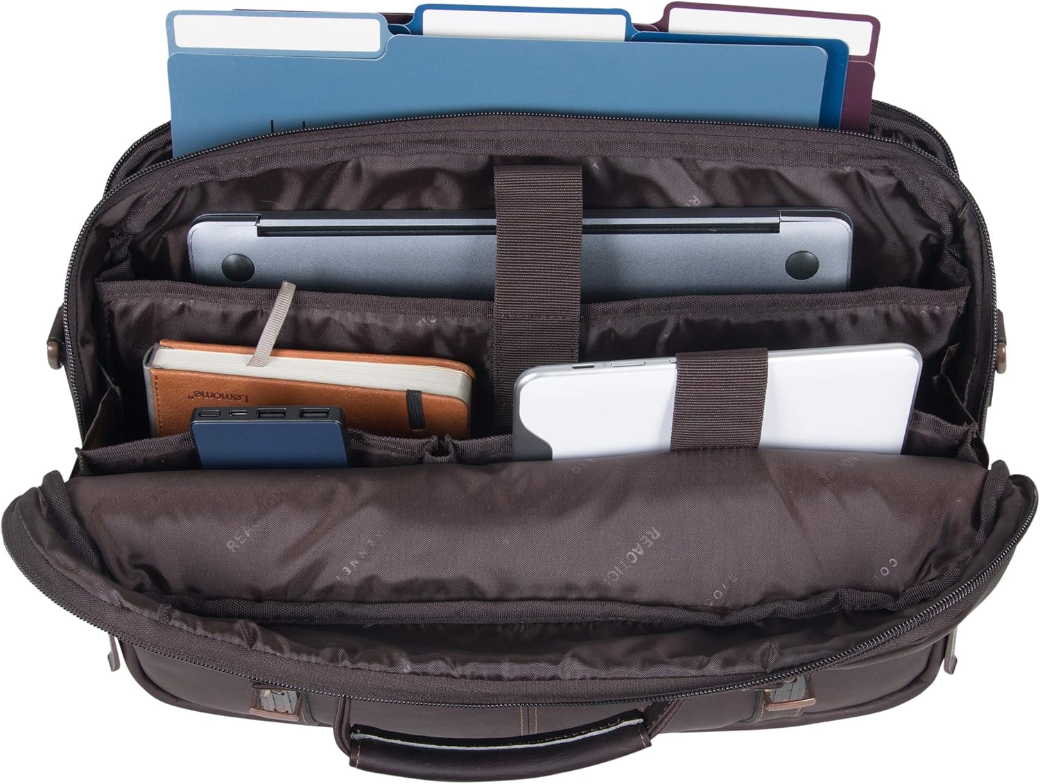 KENNETH COLE REACTION Show Business Messenger Briefcase Colombian Leather 16\u201D Laptop Computer Portfolio Satchel Work Bag, Includes Card Holders, Dark Brown, One Size - Image 7