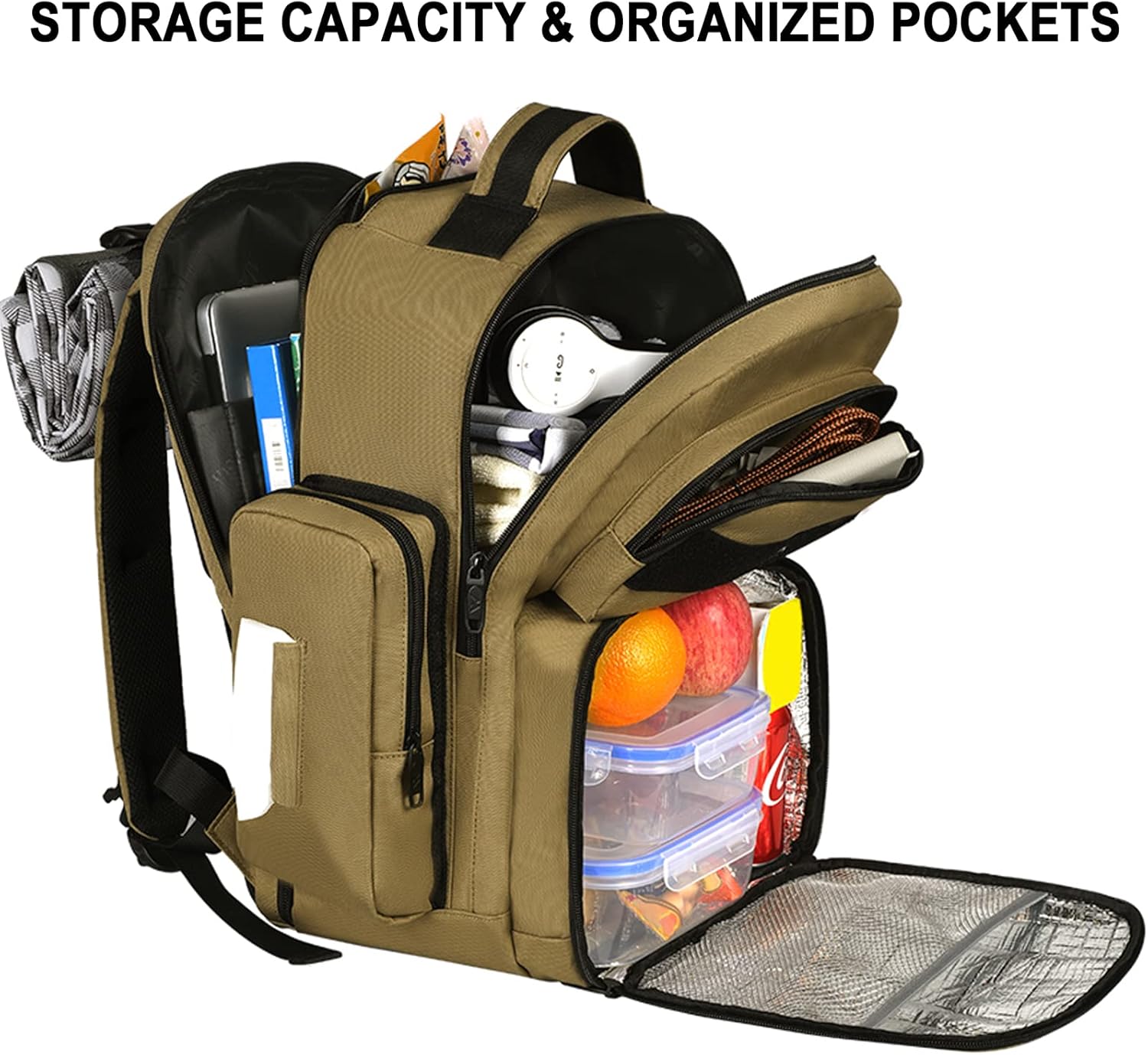 MATEIN Lunch Backpack for Men, 17 Inch Travel Laptop Backpack Insulated Cooler Bag Lunch box Rucksack with USB Charging Port, Extra Large Water Resistant College Work Computer Daypack Gifts for Men - Image 2