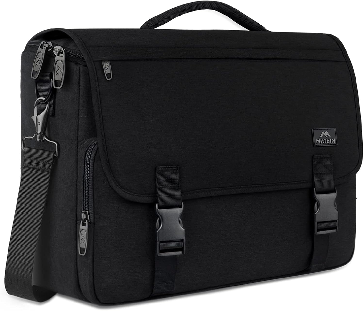 Messenger Bag for Men, Women Briefcases Lightweight Men's Laptop Bag 15.6 inch Water Resistant Crossbody College Satchel Bags Computer Work Office Bag with Shoulder Strap, Mens Gift Ideas, Black - Image 11