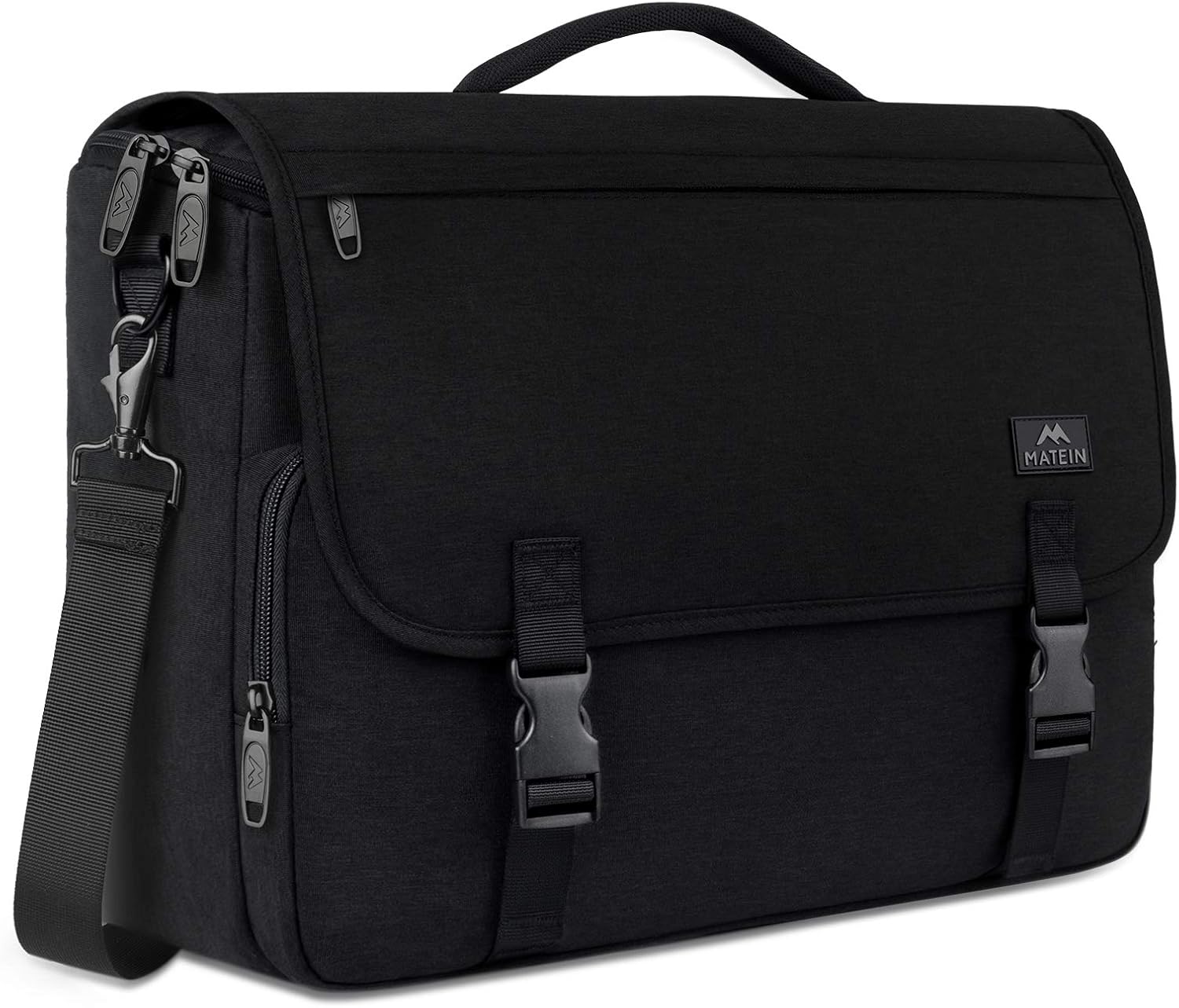 Messenger Bag for Men, Women Briefcases Lightweight Men's Laptop Bag 15.6 inch Water Resistant Crossbody College Satchel Bags Computer Work Office Bag with Shoulder Strap, Mens Gift Ideas, Black