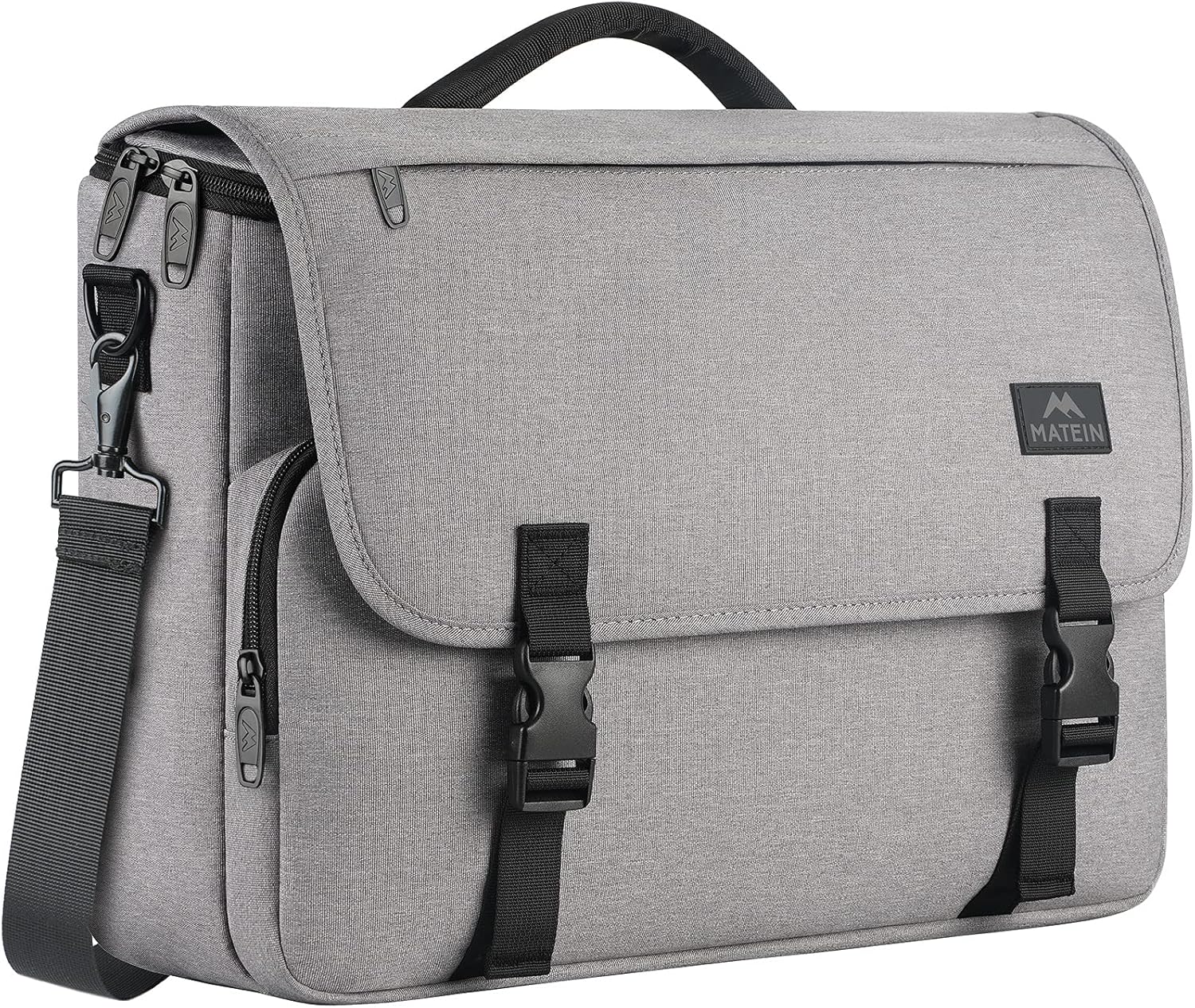 Messenger Bag for Men, Women Briefcases Lightweight Men's Laptop Bag 15.6 inch Water Resistant Crossbody College Satchel Bags Computer Work Office Bag with Shoulder Strap, Mens Gift Ideas, Black - Image 10