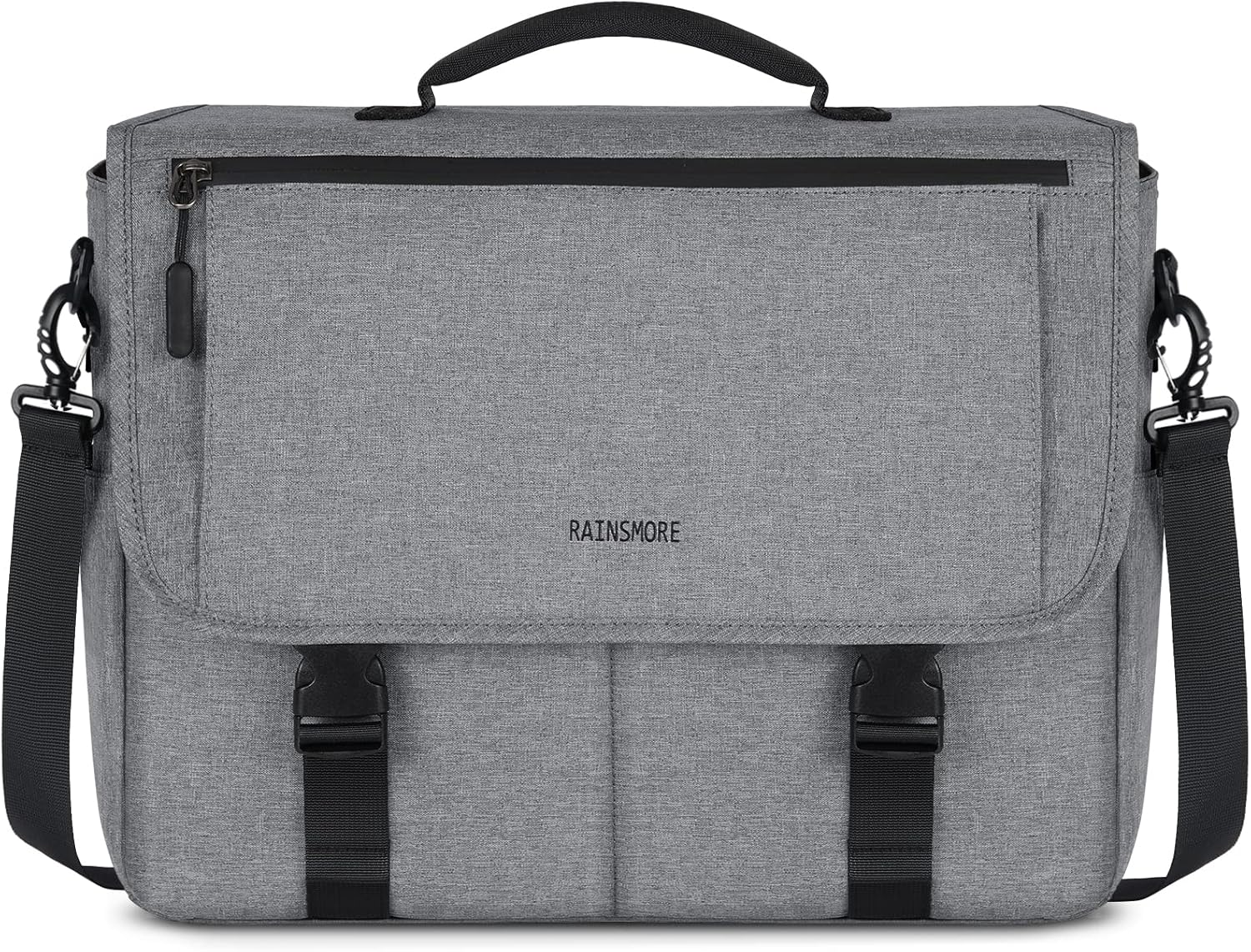 Messenger Bag for Men Messenger Bag 15.6 Inch Water Resistant Laptop Bag Casual Satchel Bags for Men Large College Computer Bag Office Work Briefcase Fashion Crossbody Shoulder Handbag, Black - Image 8