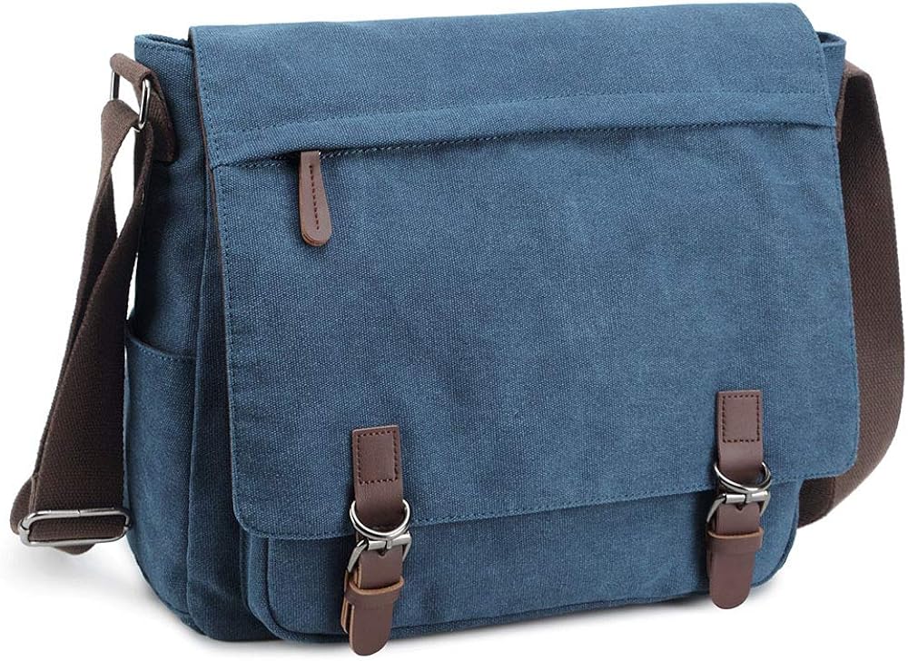 Messenger Bag for Men Retro, Canvas Satchel casual Briefcases Laptop Bag fit 13.3 15.6 Inch - Image 8