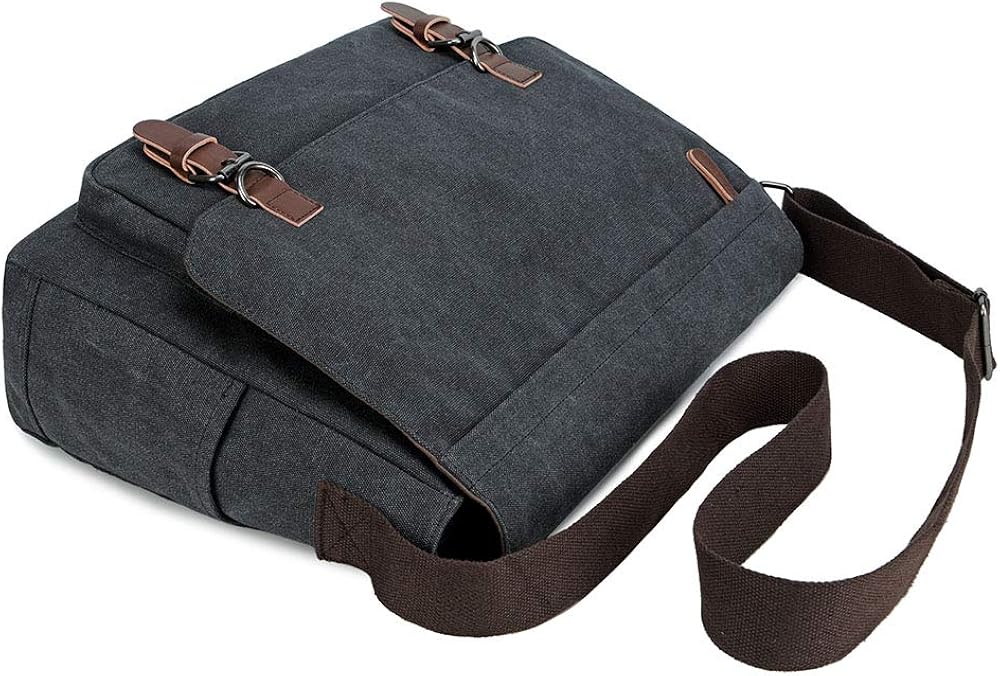 Messenger Bag for Men Retro, Canvas Satchel casual Briefcases Laptop Bag fit 13.3 15.6 Inch - Image 3