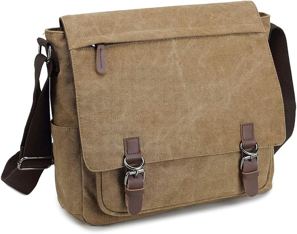 Messenger Bag for Men Retro, Canvas Satchel casual Briefcases Laptop Bag fit 13.3 15.6 Inch - Image 11