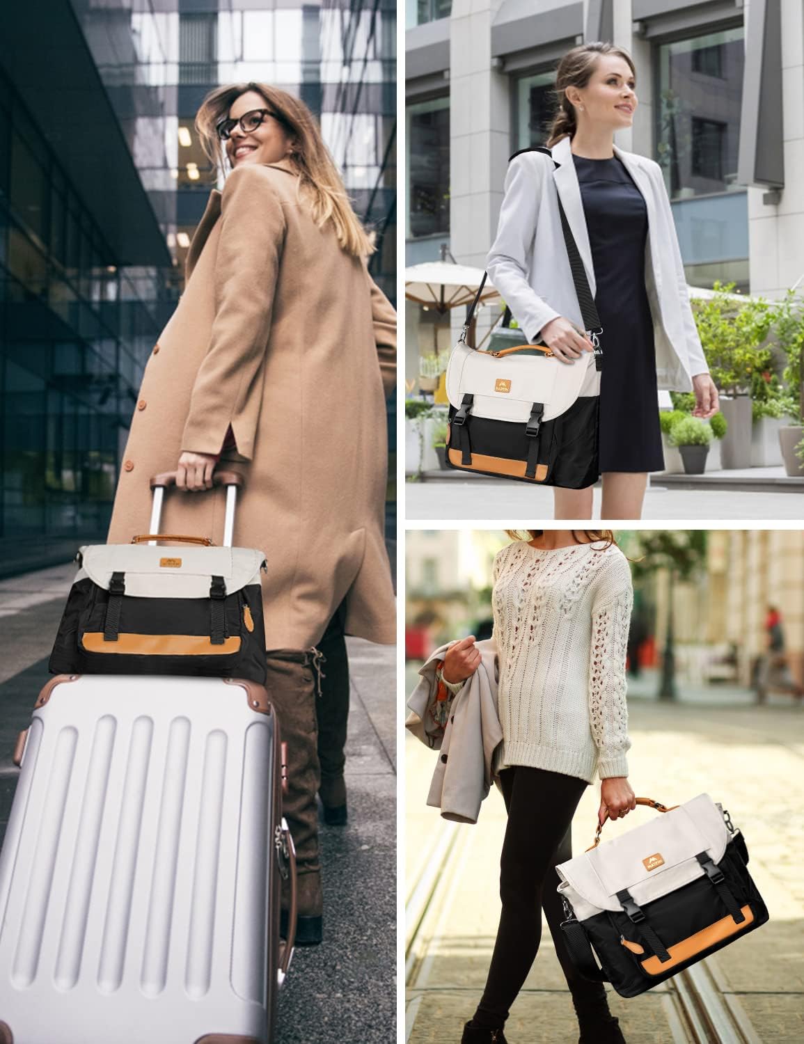 Messenger Bag for Women, 15.6 Inch Laptop Bags Computer Case with Shoulder Strap, Water Resistant Crossbody Carrying Laptop Sleeve Fashion Cute Work Briefcase for Travel Office, Gift Ideas - Image 5
