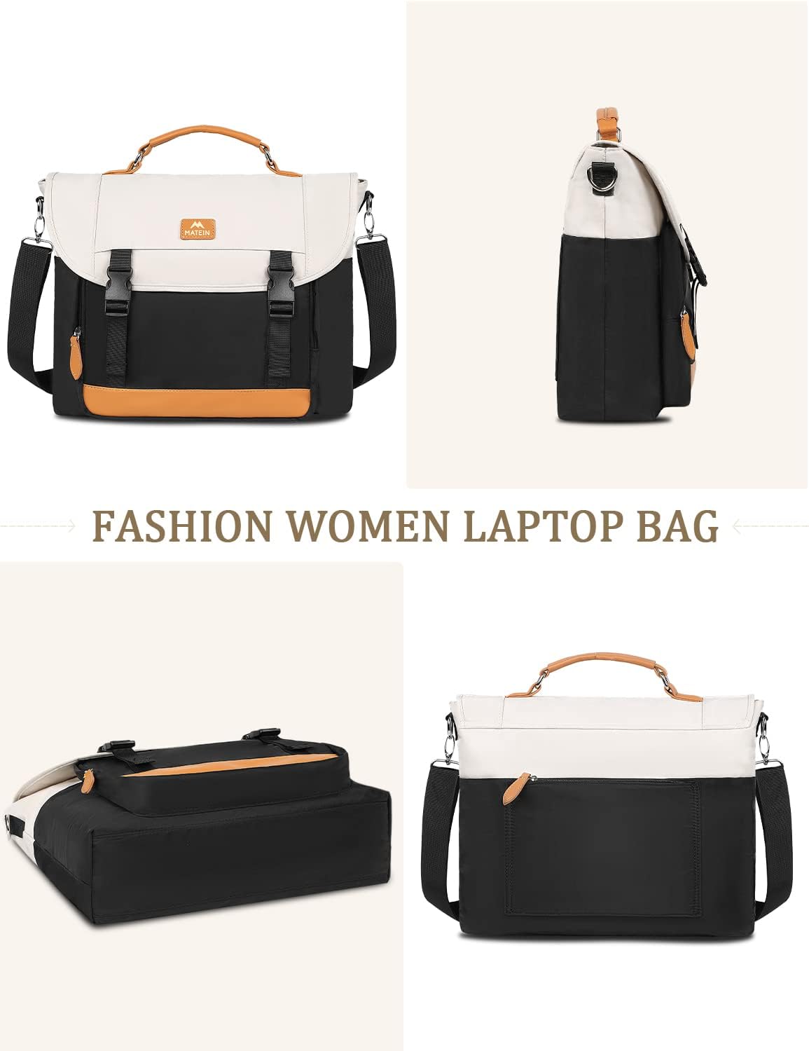 Messenger Bag for Women, 15.6 Inch Laptop Bags Computer Case with Shoulder Strap, Water Resistant Crossbody Carrying Laptop Sleeve Fashion Cute Work Briefcase for Travel Office, Gift Ideas - Image 7