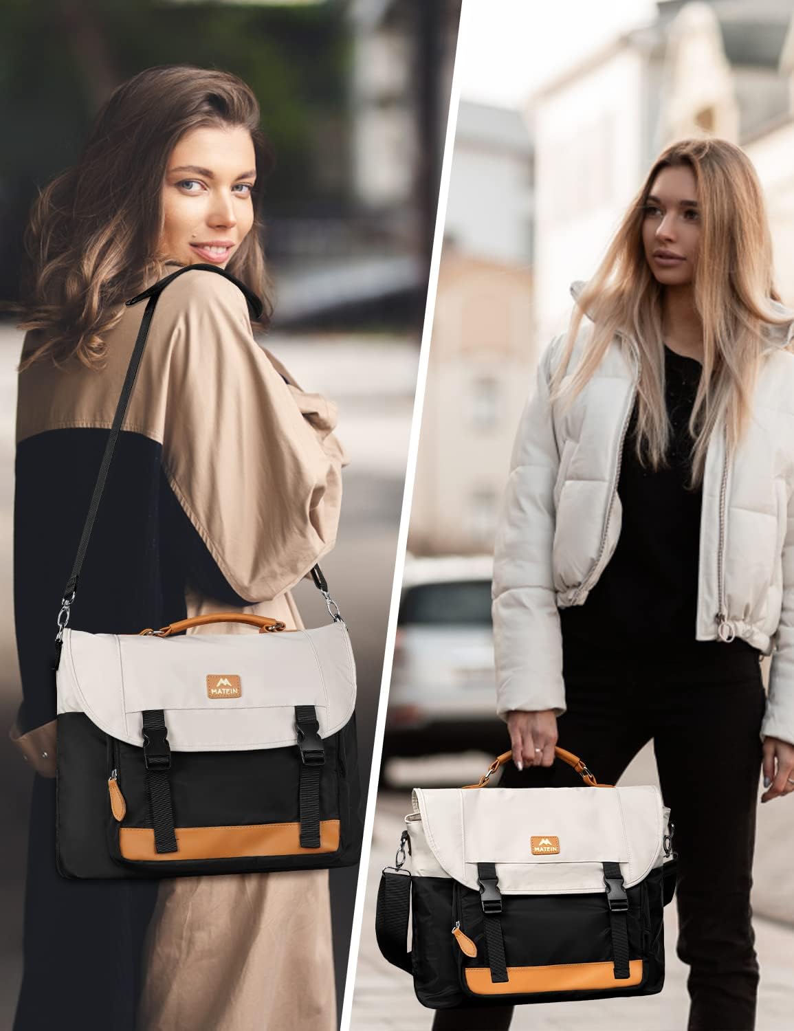 Messenger Bag for Women, 15.6 Inch Laptop Bags Computer Case with Shoulder Strap, Water Resistant Crossbody Carrying Laptop Sleeve Fashion Cute Work Briefcase for Travel Office, Gift Ideas - Image 8