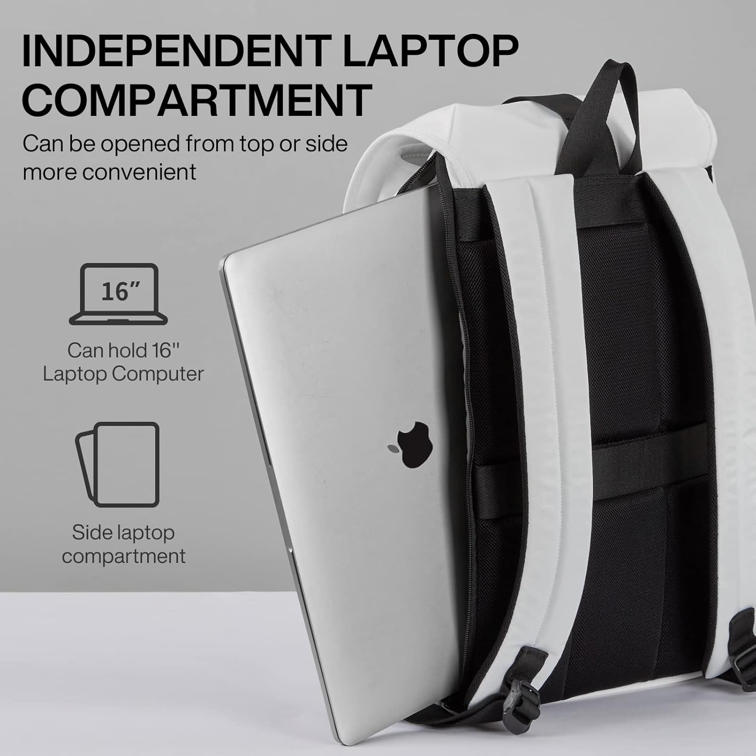 Mixi Travel Laptop Backpack for Women & Men Carry On Backpack fits 16'' Laptop, Waterproof Lightweight Casual Hiking Weekender Bags Rucksack,17 Inch, Interstellar White - Image 3