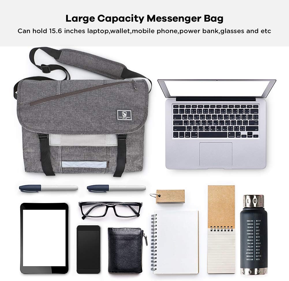 OIWAS Messenger Bag for Women - Canvas 15.6 Inch Laptop Satchel Computer Briefcase Mens Crossbody Bag - Image 5