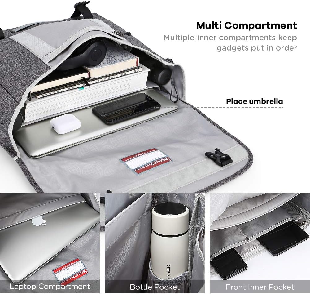OIWAS Messenger Bag for Women - Canvas 15.6 Inch Laptop Satchel Computer Briefcase Mens Crossbody Bag - Image 4