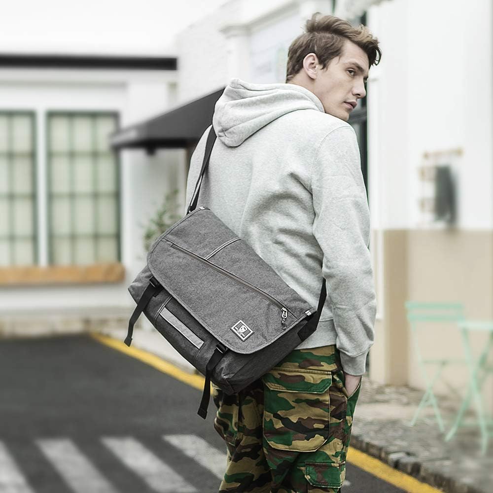 OIWAS Messenger Bag for Women - Canvas 15.6 Inch Laptop Satchel Computer Briefcase Mens Crossbody Bag - Image 7